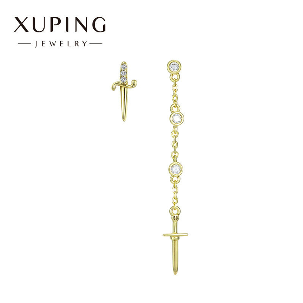 Серьги сережки ассиметричные бижутерия,  Мечи