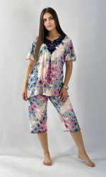 Пижама б/в бриджи+футболка В0083