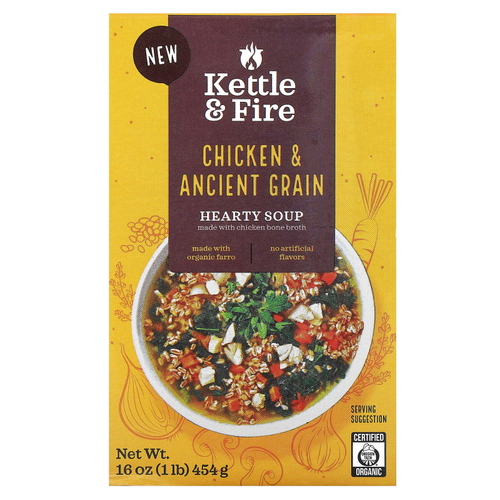Kettle & Fire, сытный суп, курица и традиционные злаки, 454 г (1 фунт)