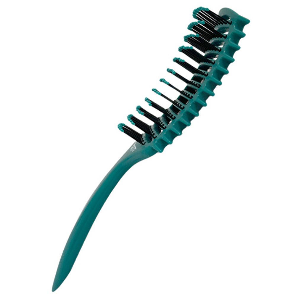 Щетка массажная Harizma Nylon, 9 рядов, темно-зеленая (h10686-26)