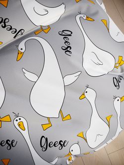 Наволочка комплект 2шт поплин Сказка "Гуси на сером" 50x70 см на молнии
