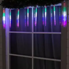 Гирлянда Сосульки рифленые 2.5×0.42 м., IP65, прозрачная нить, 288 мульти LED с эффектом стекания, 12 В., Luazon Lighting (5248348)