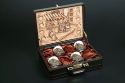 Набор чашек для кофе "Трофейный" 4 шт. в подарочном кейсе с художественным оформлением