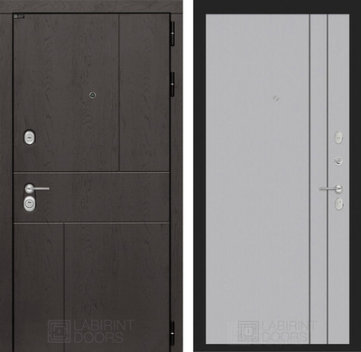 Входная дверь Лабиринт УРБАН - 10 Серый софт рельеф