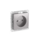 Atlas Design розетка без заземления со шторками, 16А, мех., быстрозажим. клем., алюминий