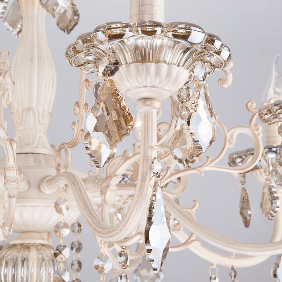 3281/8 / подвесной светильник /   белый с золотом/тонированный хрусталь Strotskis