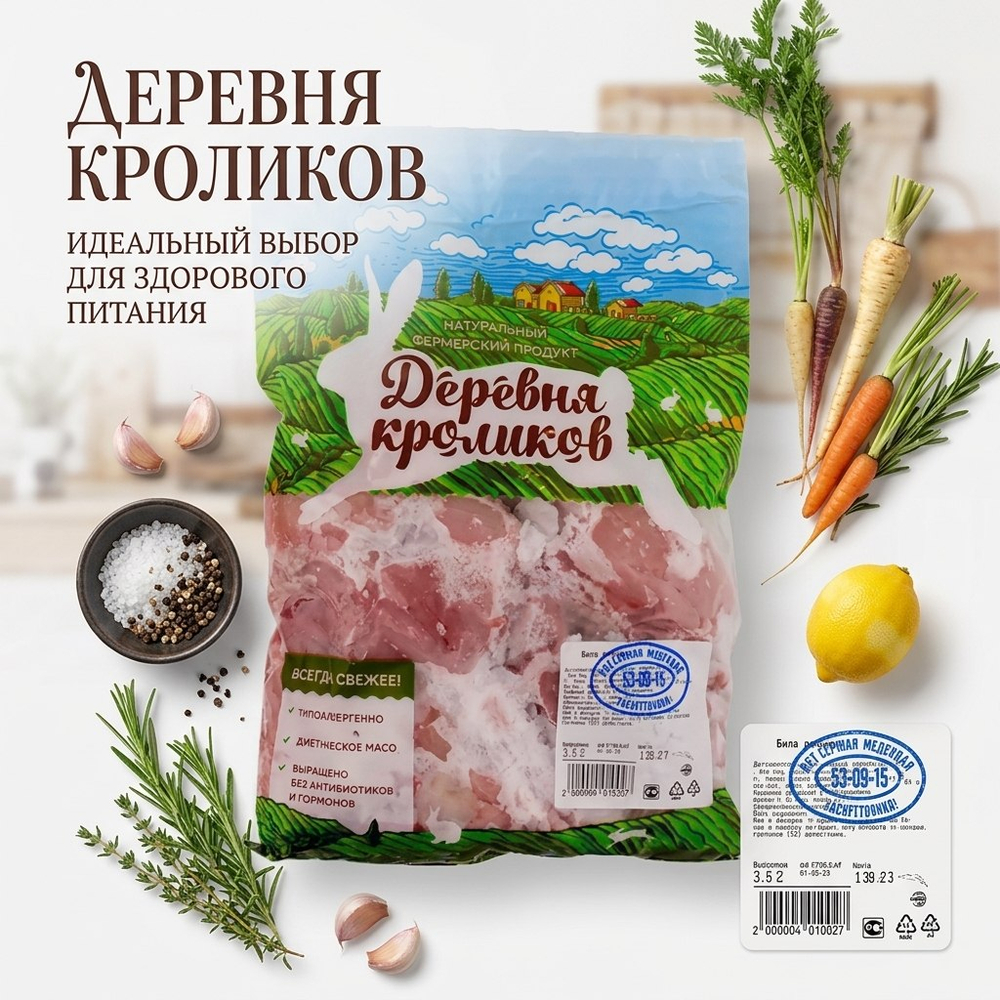 Кролик, филе "Деревня кроликов" 1 кг (Россия)
