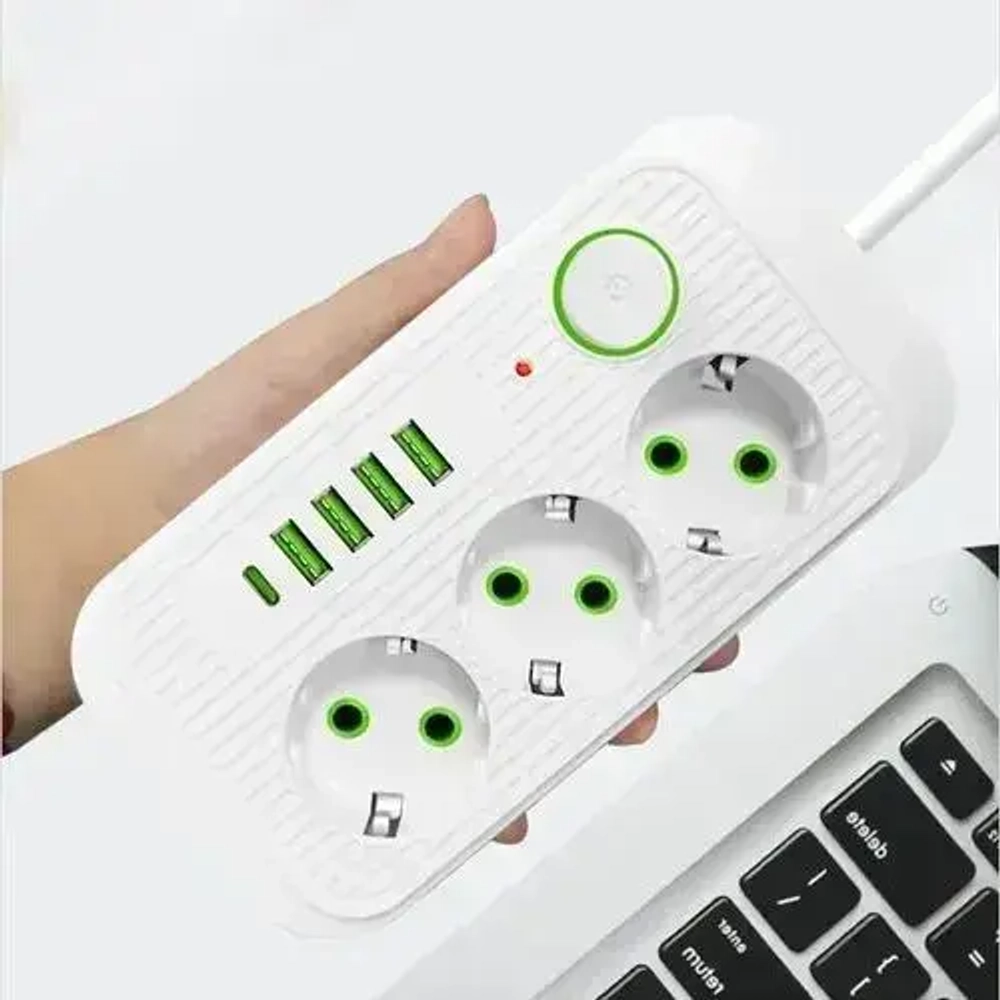 Сетевой фильтр/Удлинитель 3 метра/Белый