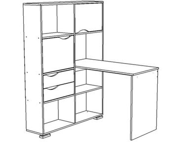 Стол письменный ЛАВОРО /1100*1500*1503/ левый дуб бунратти / белый