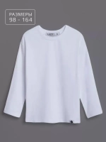 Лонгслив детский в школу белый