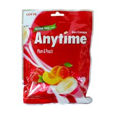 Леденцы Lotte Anytime Слива и персик без сахара 60 г