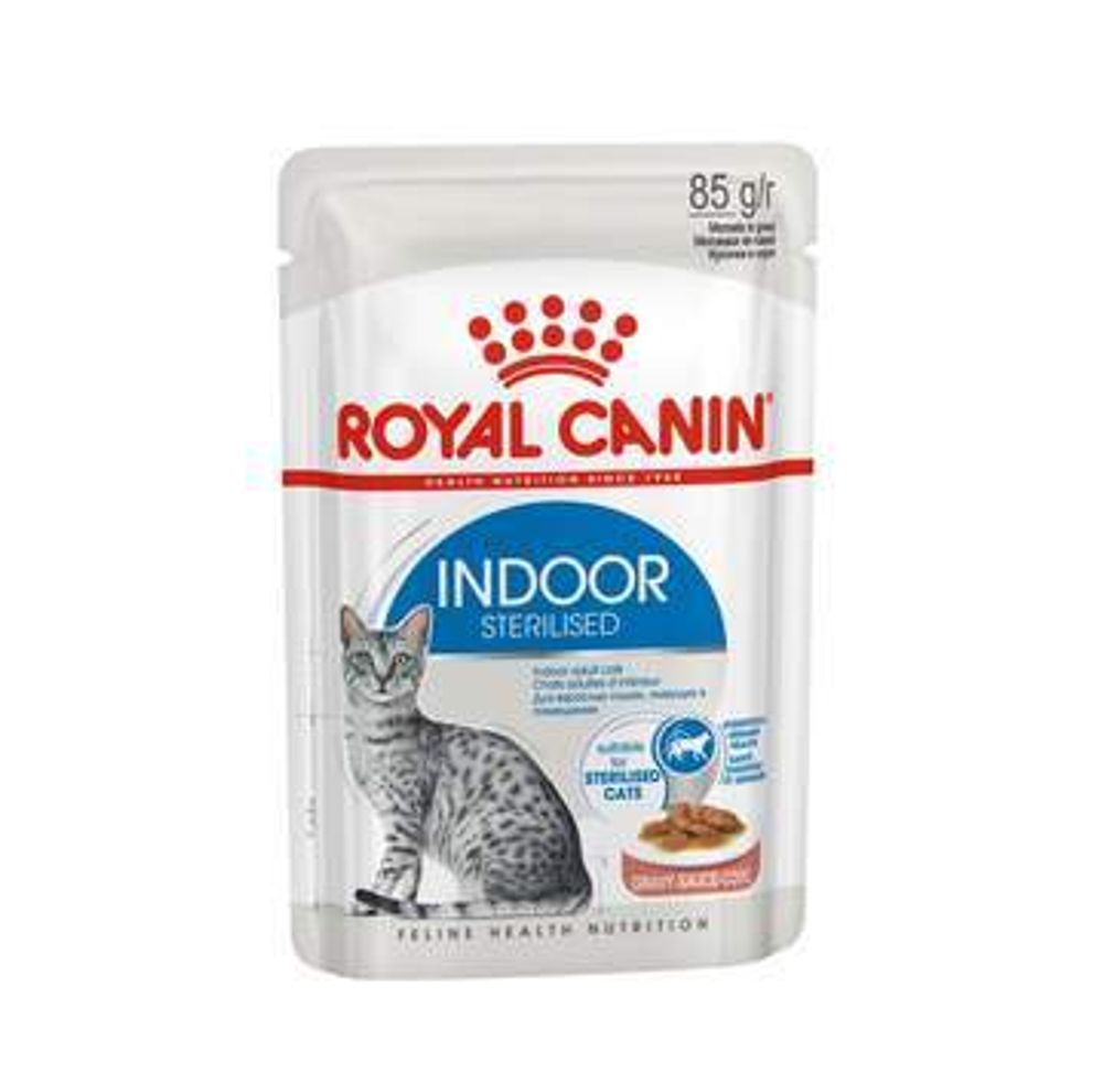 Royal Canin 85г пауч Indoor Влажный корм для кошек, живущих в помещении (соус)