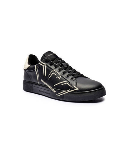 Кожаные кроссовки Emporio Armani - черный(X4X598 XD431)