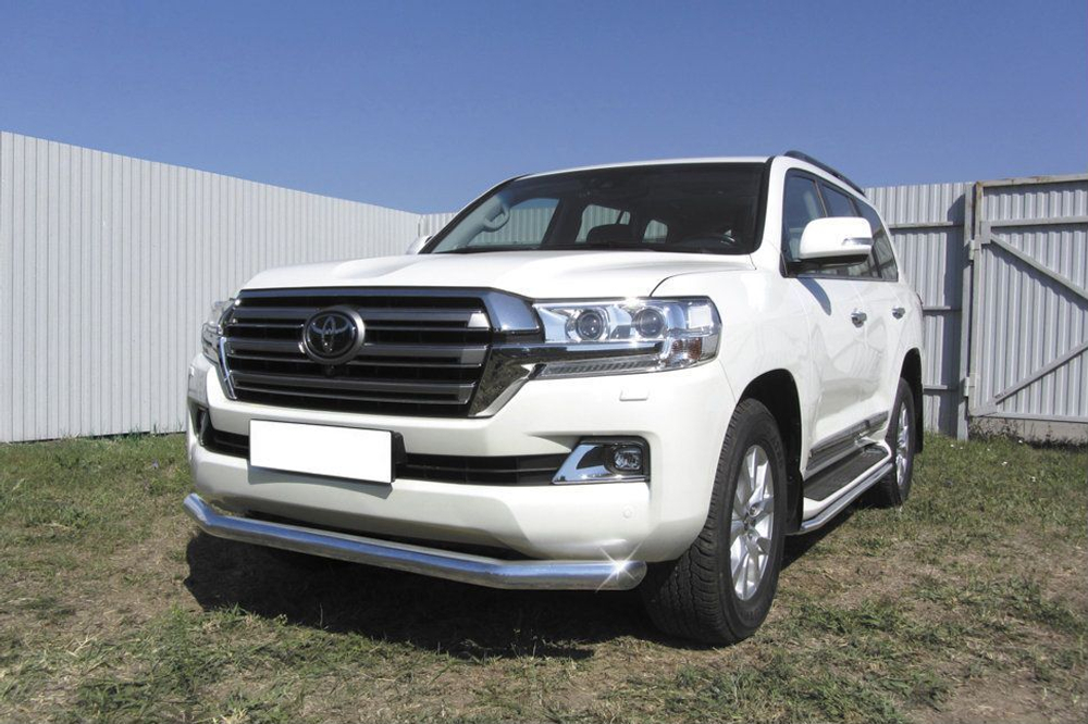 Защита переднего бампера (нержавейка) Toyota Land Cruiser 200 (2015-2021) d76