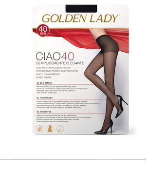 Колготки GOLDEN LADY CIAO 40 DEN 5-XL NERO, женские, черные, с шортиками