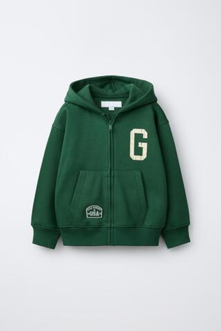 ZARA ХУДИ С НАДПИСЬЮ, ЗЕЛЕНЫЙ