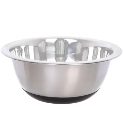 Миска из нержавеющей стали на силиконовом основании 3л 28см с широким краем