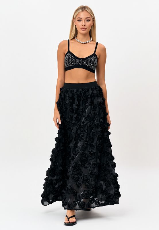 Юбка с объемными розами