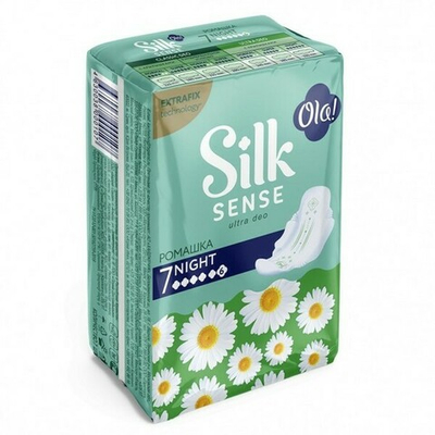 Прокладки женские OLA! SILK Sense ULTRA NIGHT Ромашка 7шт