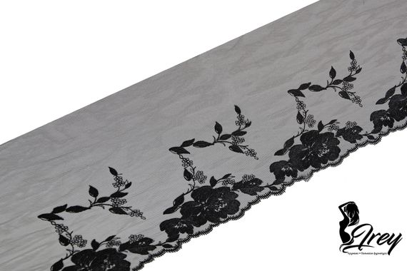 05-151 Вышивка на неэл. сетке 23 см, черный (правая)