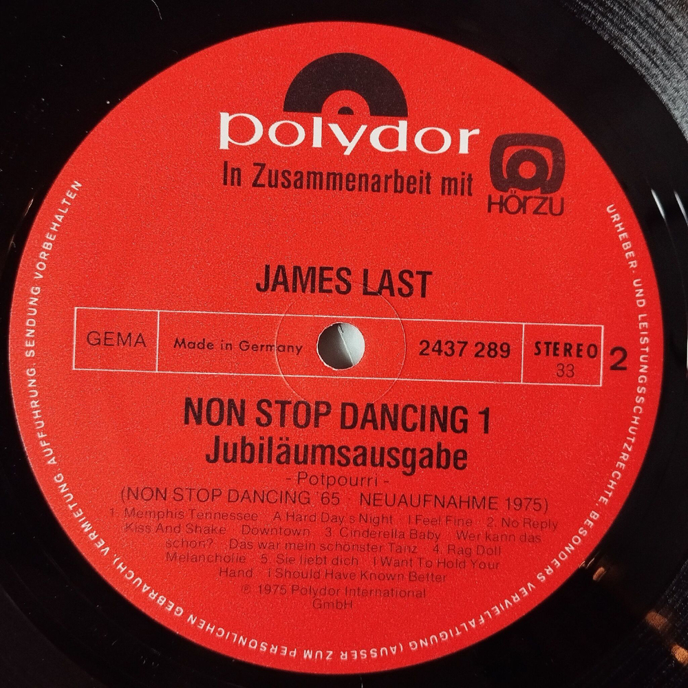 Винтажная виниловая пластинка LP James Last Джеймс Ласт Non Stop Dancing 20 (Germany 1975)