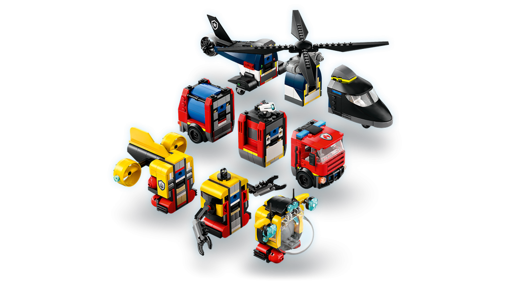 Конструктор LEGO City 60462 Лего : Набор «Вертолёт, пожарная машина и подводная лодка» для детей 7+