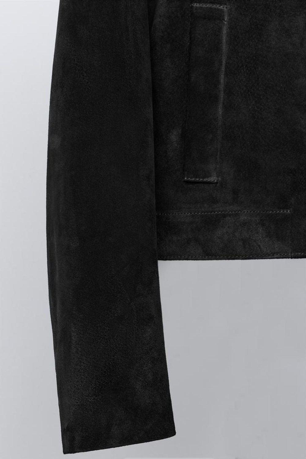 ZARA КУРТКА ИЗ 100% КОЖИ, ЧЕРНЫЙ