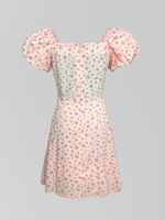 Платье AiZmode 25 короткое в цветочек с рукавом-фонариком
