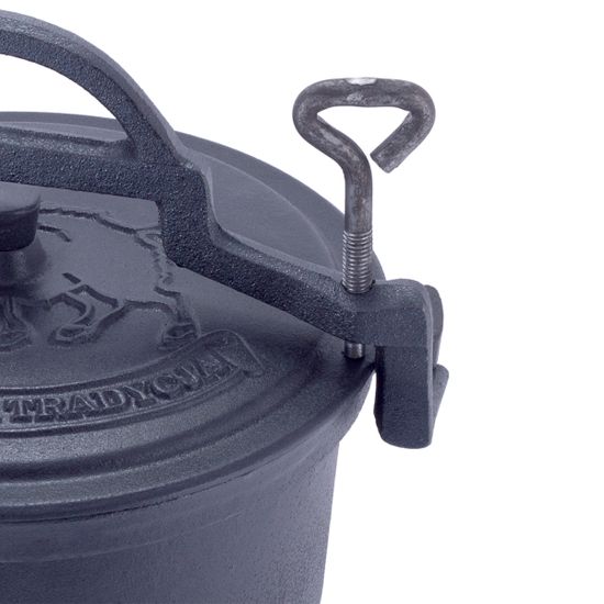 Котелок чугунный 10 л. на ножках с крышкой и креплениями Kamille KM-4802V