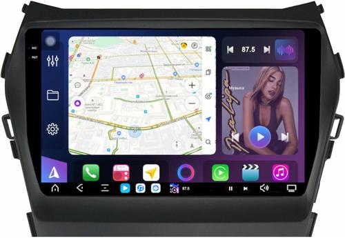 Магнитола для Hyundai Santa Fe 3 2012-2018 (отдельный экран климата, без штатной КЗВ) - FarCar S500-TS20 монитор 9.5" 2K QLED на Android 14, Быстрейшая, CarPlay, 4G SIM-слот