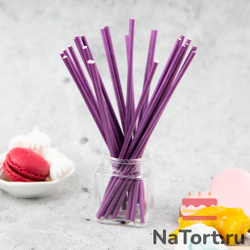 Палочки бумажные для Cake pops (фиолетовые, 15 см, 100 шт)