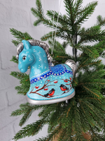 Лошадка- колокол ёлочная игрушка из фарфора