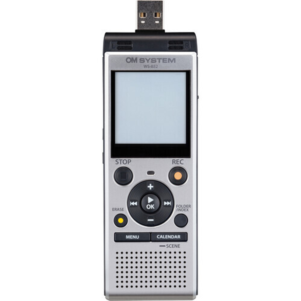 Диктофон OM System WS-882 + ME52 (4GB) стерео серебристый с петличным микрофоном
