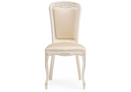 Стул деревянный Woodville Клето патина золото, ромб, ножки белые