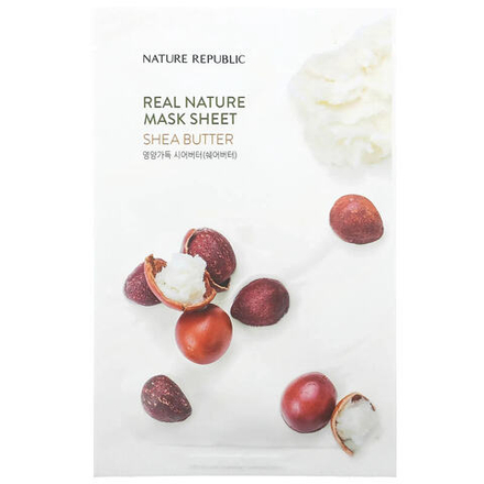 Nature Republic, Real Nature Beauty Mask Sheet, масло ши, 1 шт., 23 мл (0,77 жидк. унц.)