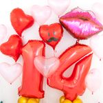 Шар (40"/102 см) Цифра, 1, Красный, в упаковке