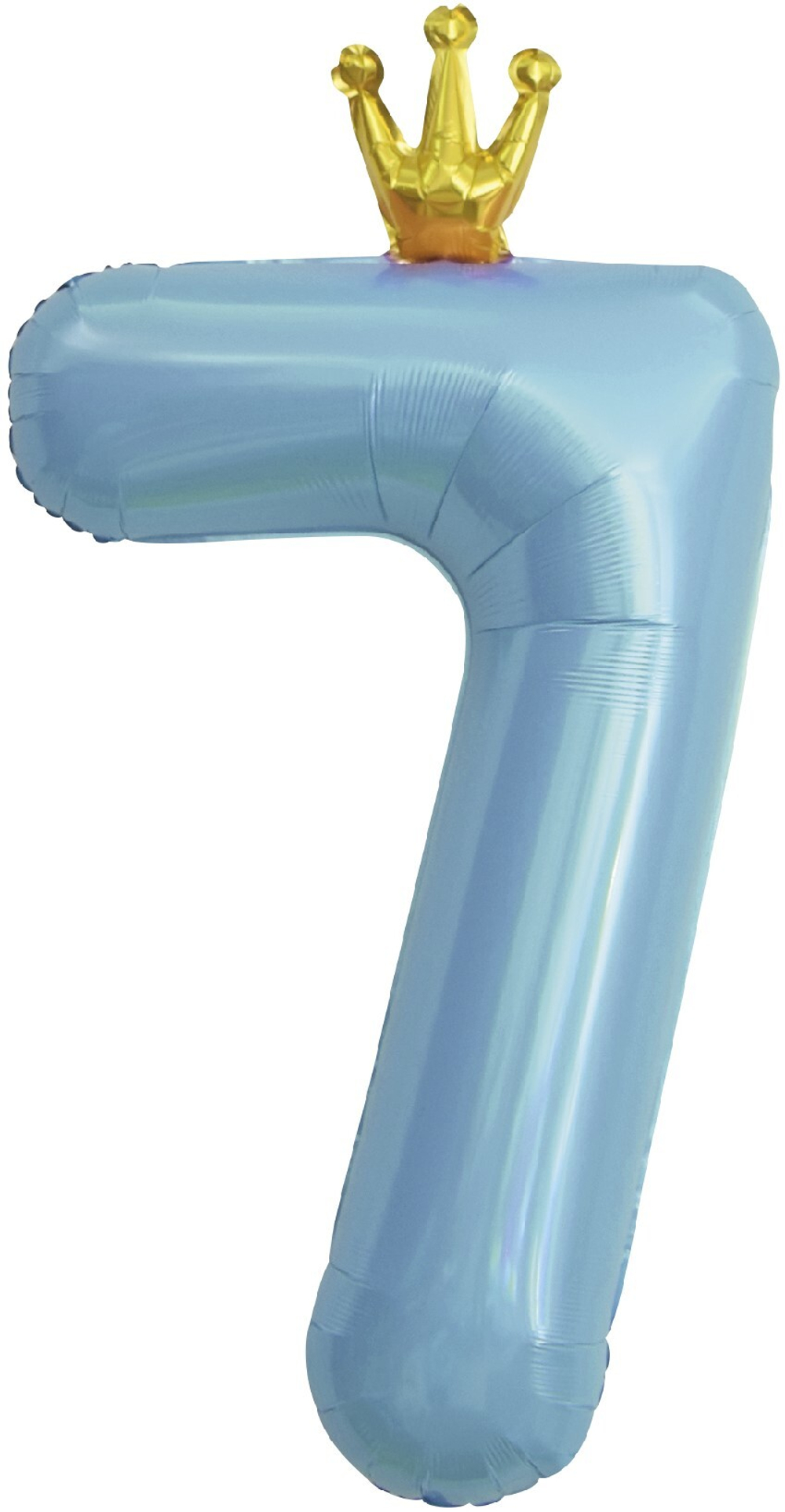 Шар Цифра голубая с короной