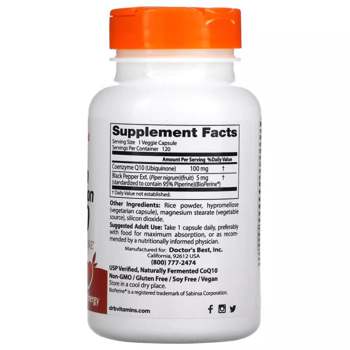 Коэнзим Q10 с высокой абсорбцией 100 мг, High Absorption CoQ10 100 mg, Doctor&#39;s Best, 120 капсул 2