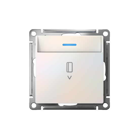 Выключатель карточный AtlasDesign 10А с подсветкой без задержки отключения механизм жемчуж. SE ATN000414