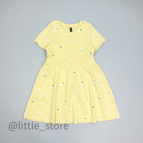 Платье хлопковое "Летние цветы" бледно-желтый