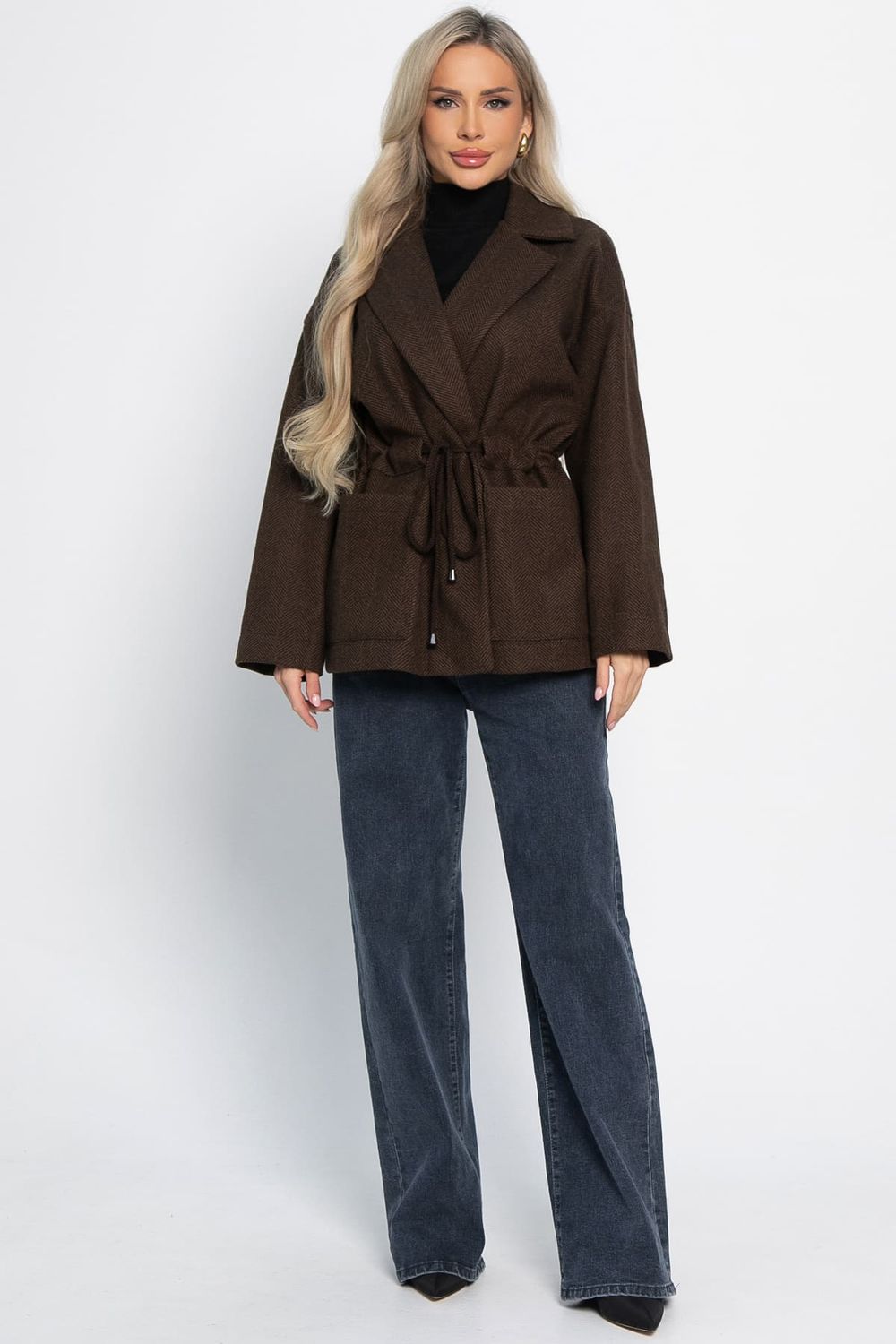 Пальто-пиджак (шоколад) Б15088-7М LT Collection