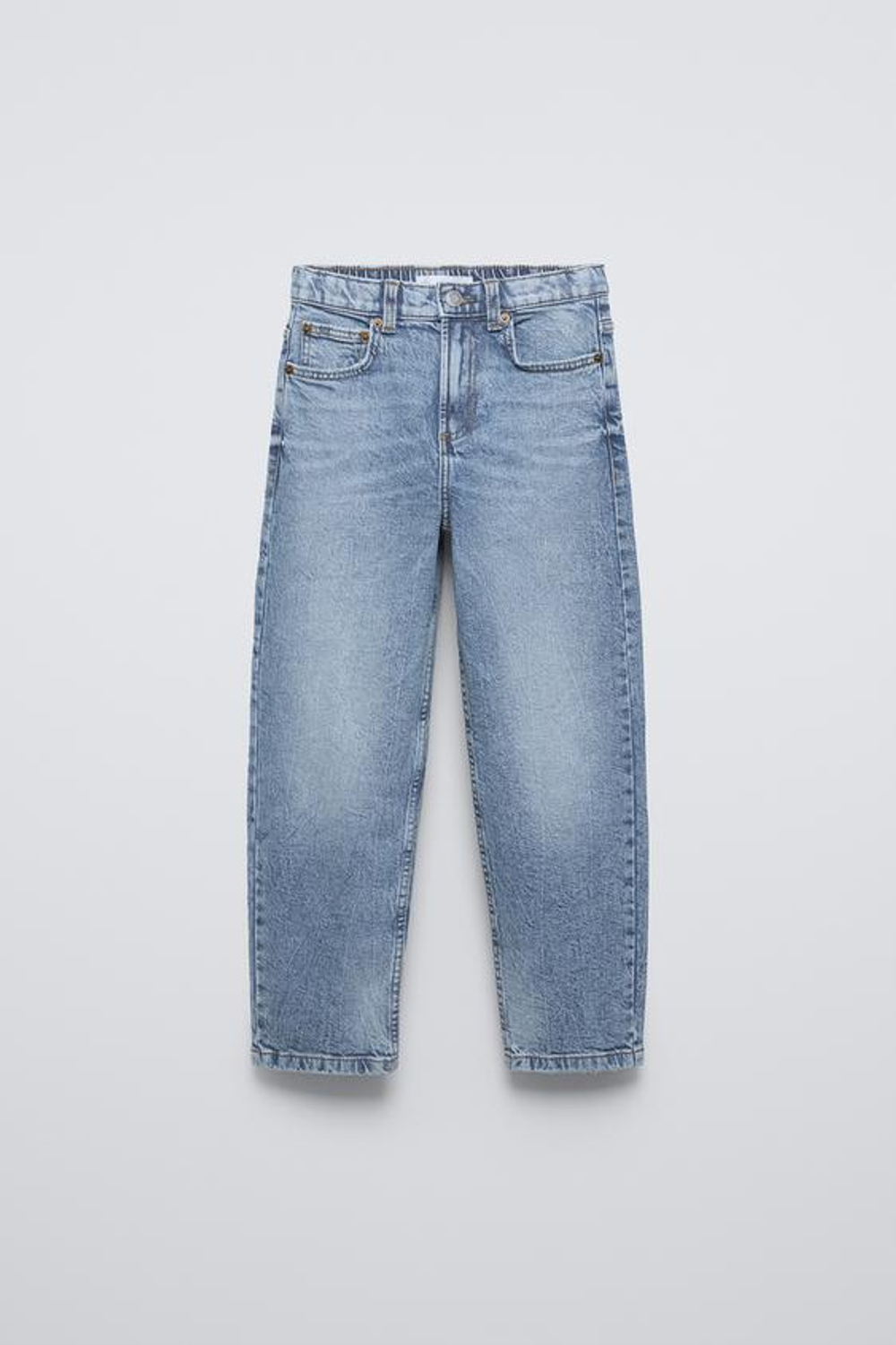 ZARA ДЖИНСЫ MOM FIT COMFORT, СИНИЙ