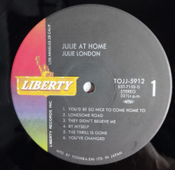 Винтажная виниловая пластинка LP Julie London At Home (Japan 1994) (Obi)