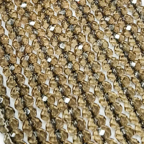 Дымчатый кварц (искусственный) бусины граненые Кукуруза 4х3 мм, на нитке 35 см