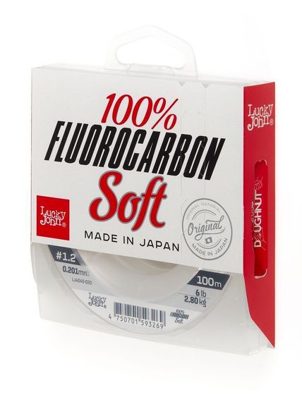 Леска монофильная Lucky John FLUOROCARBON Soft 100 м, 0,20 мм