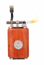 Зажигалка трубочная Mastro de Paja, серебро и бриар