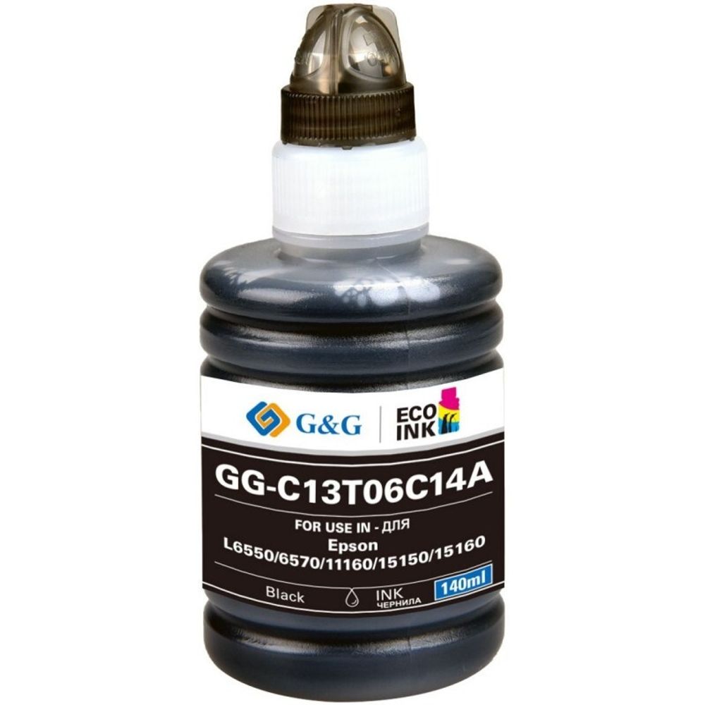 Чернила G&amp;G, аналог Epson C13T06C14A №112 для L6550/6570/11160/15150/15160 черный 140мл