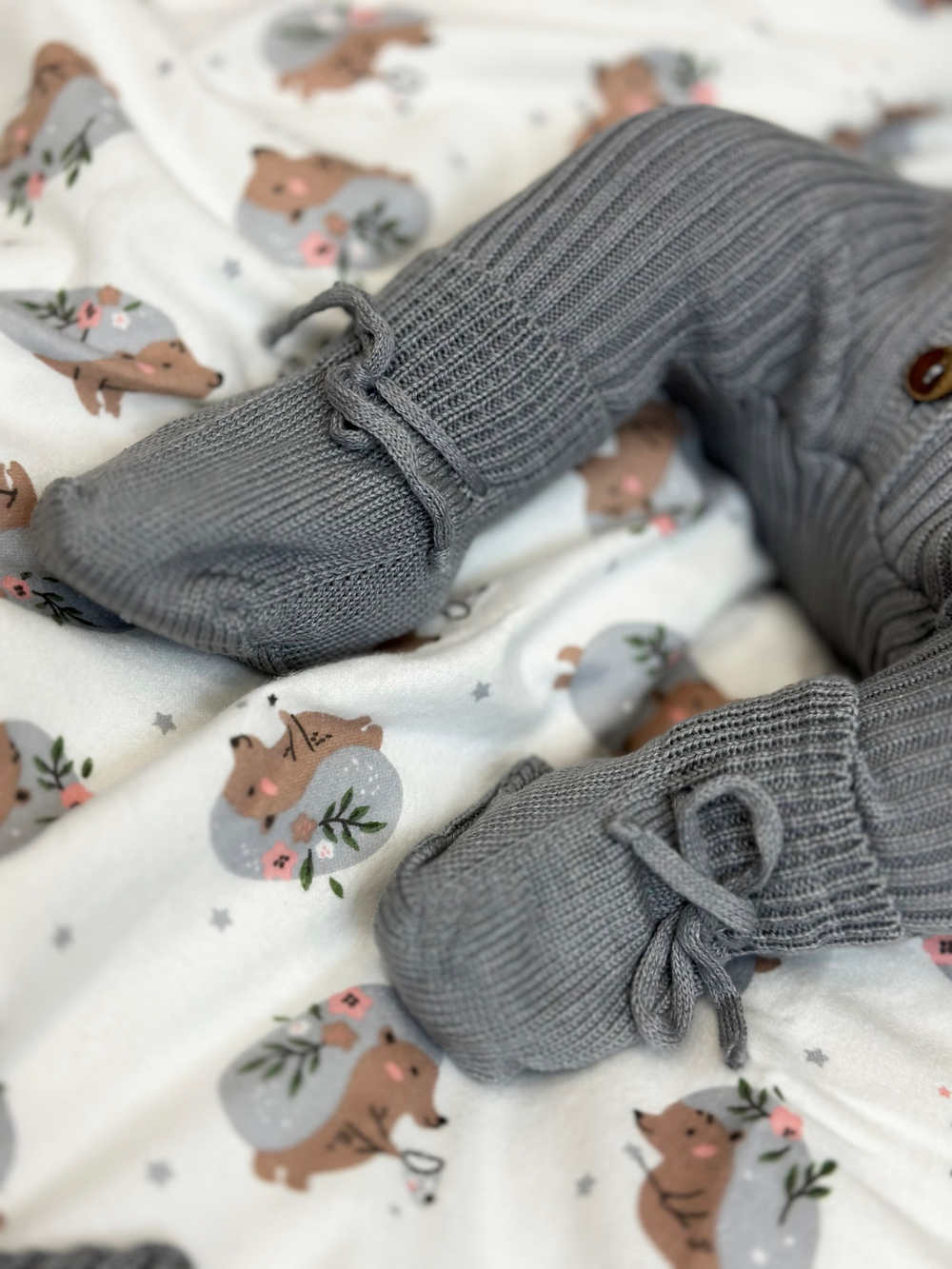 Вязаный комплект (Комбинезон на пуговицах+чепчик) Дождь хлопок RinaAmari