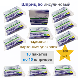 ШПРИЦ БО 1мл 30G 12.7мм инсулиновый для ботулинотерапии 100шт