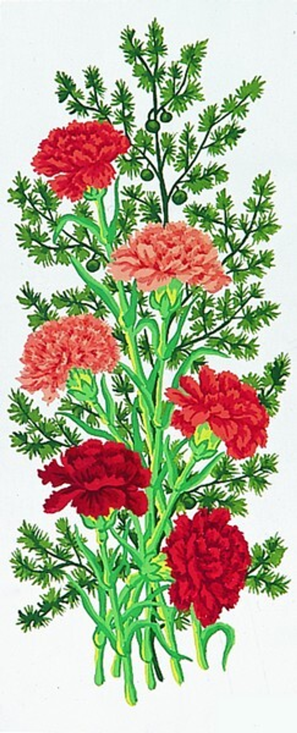 "Гвоздики"-8020 канва с рисунком